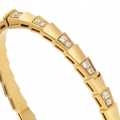 Custom Crafted Snake Scale Bangle in Solid 18K Gold
