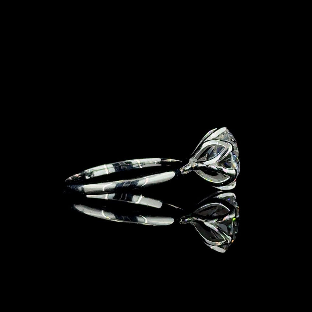 A classic six-prong round solitaire ring.