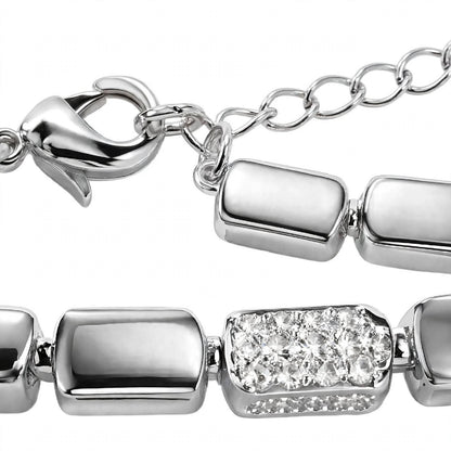 18K Gold Plated Radiant Rectangle Block Link Bracelet