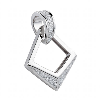 18K Rose Gold Modern Geometric Open Rhombus Diamond Pendant