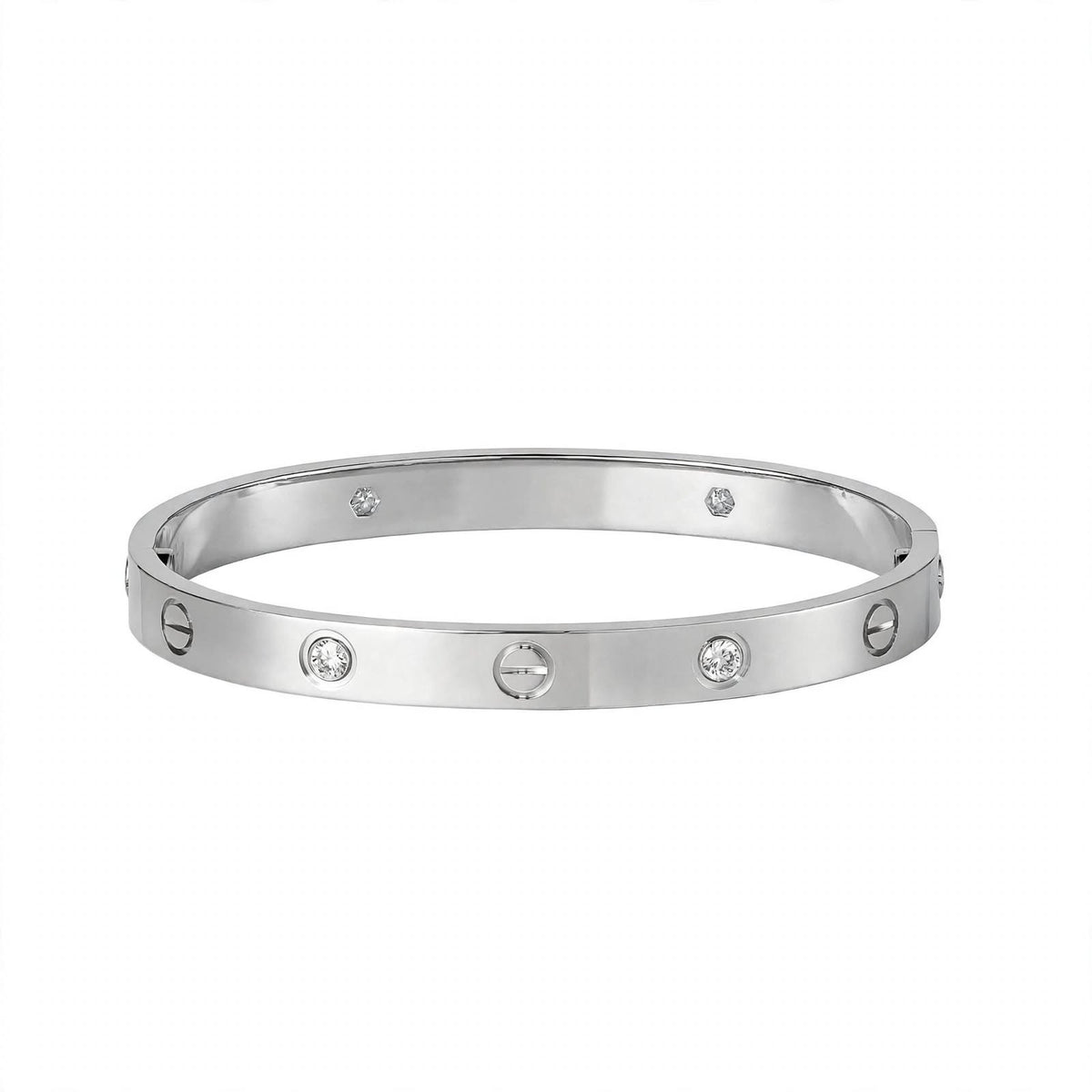 18K Yellow Gold Screw Motif Bangle