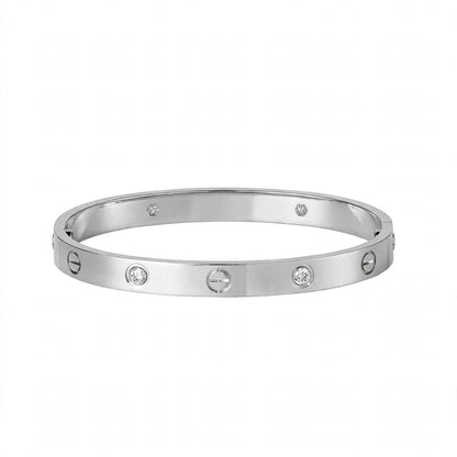 18K Yellow Gold Screw Motif Bangle