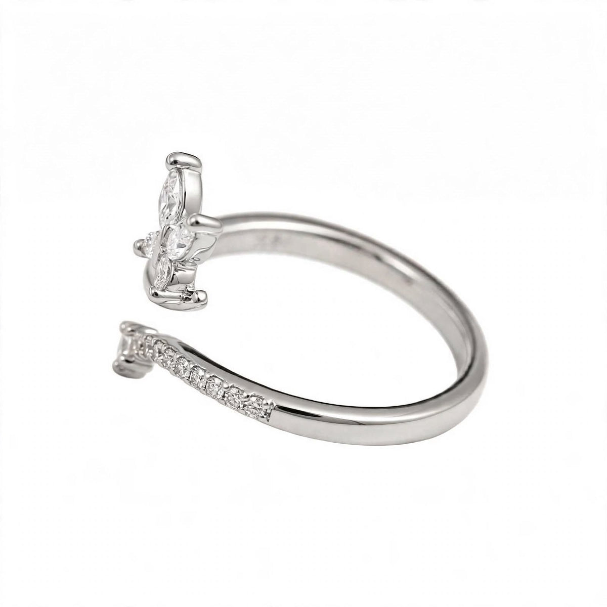 14K Rose Gold Marquise Diamond Butterfly Wrap Ring