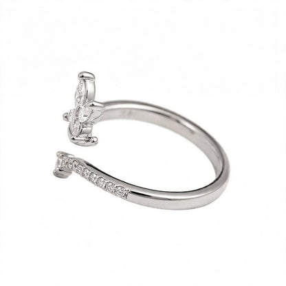14K Rose Gold Marquise Diamond Butterfly Wrap Ring
