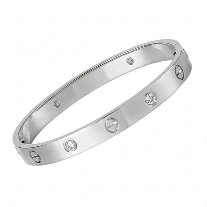 18K Yellow Gold Screw Motif Bangle