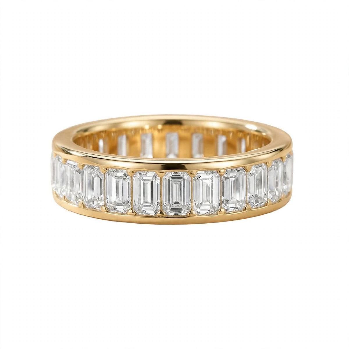 14K Yellow Gold Emerald-Cut Diamond Full Eternity Band