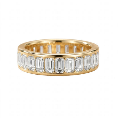 14K Yellow Gold Emerald-Cut Diamond Full Eternity Band