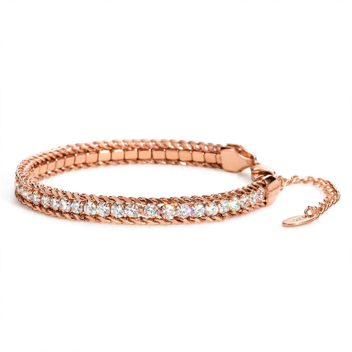 18K Yellow Gold Double Row Tennis Bracelet