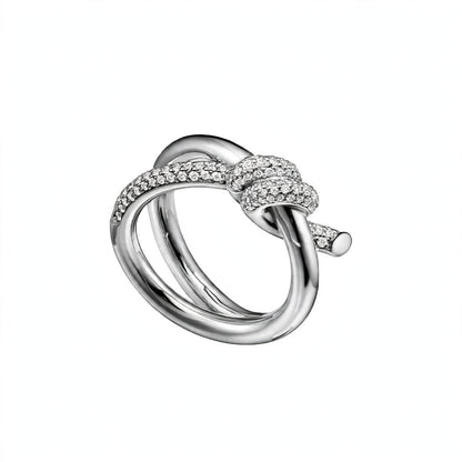 18K Yellow Gold Double-Row Knot Statement Ring