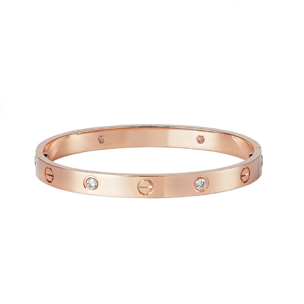 18K Yellow Gold Screw Motif Bangle
