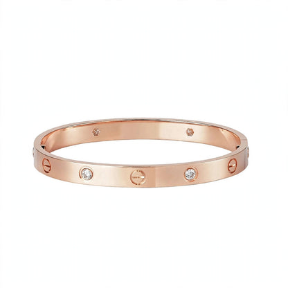 18K Yellow Gold Screw Motif Bangle