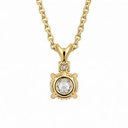 14K White Gold Radiant Dual-Stone Solitaire Diamond Pendant Necklace