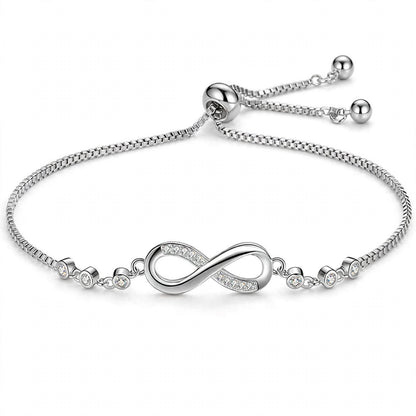 18K Rose Gold Plated Infinity Bolo Bracelet With Lab-Grown Diamonds