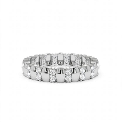 14k Rose Gold Unique Double Row Diamond Eternity Band