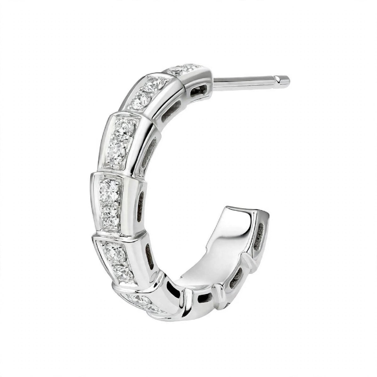 14K Yellow Gold Serpenti Diamond Hoop Earrings