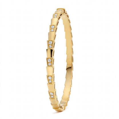 Custom Crafted Snake Scale Bangle in Solid 18K Gold