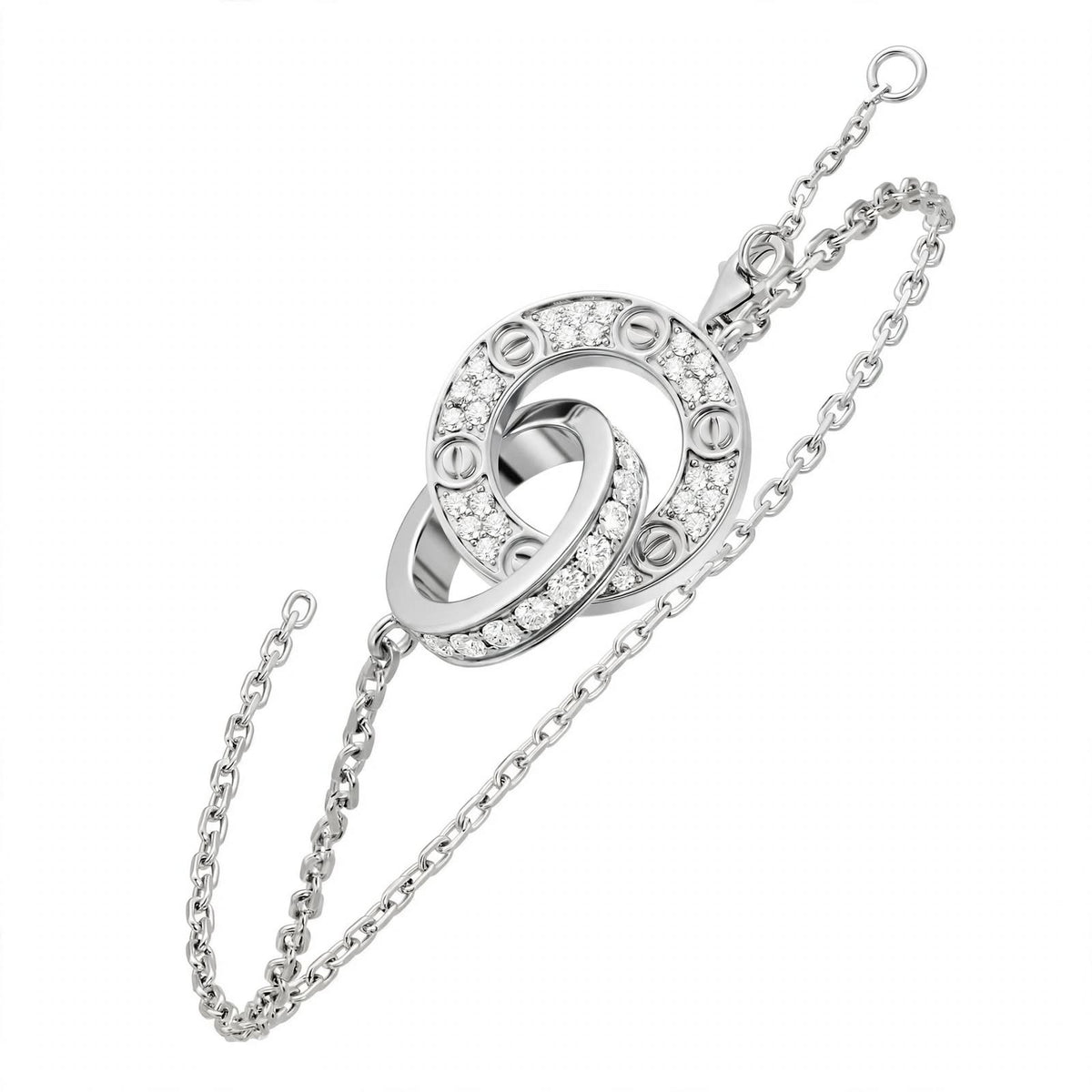 18K Yellow Gold Interlocking Circle Chain Bracelet