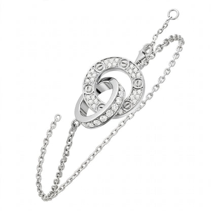 18K Yellow Gold Interlocking Circle Chain Bracelet