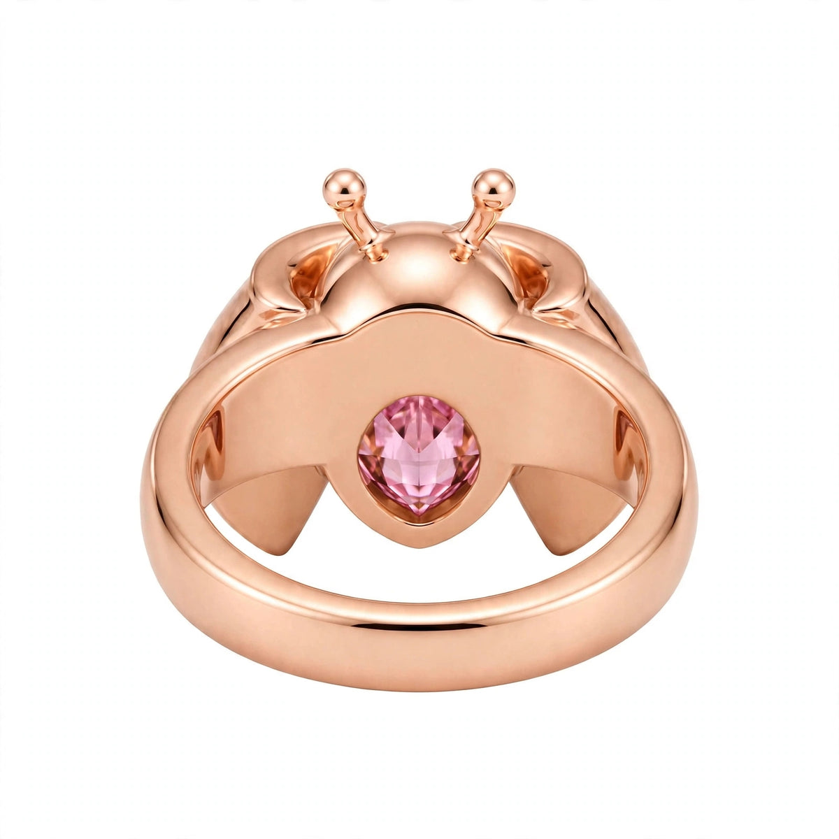 Nature-inspired ladybug cocktail ring.