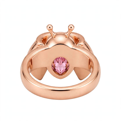 Nature-inspired ladybug cocktail ring.