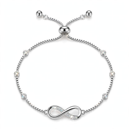 18K Rose Gold Plated Infinity Bolo Bracelet With Lab-Grown Diamonds