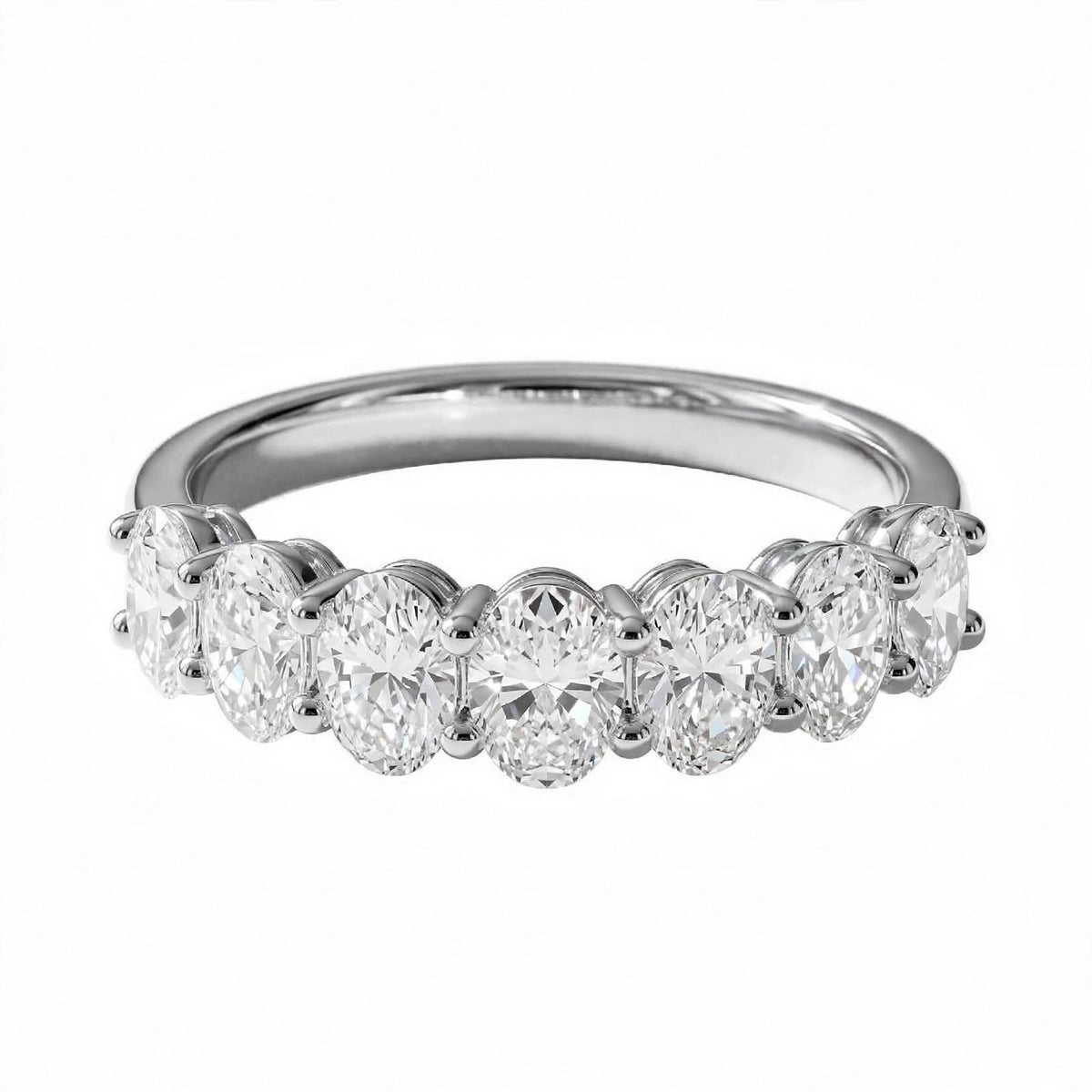 14K Yellow Gold Oval Cut Diamond Half-Eternity Band
