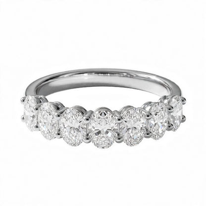 14K Yellow Gold Oval Cut Diamond Half-Eternity Band