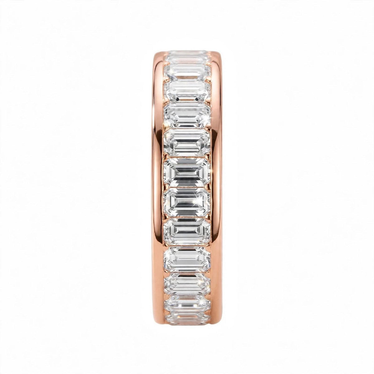 14K Yellow Gold Emerald-Cut Diamond Full Eternity Band