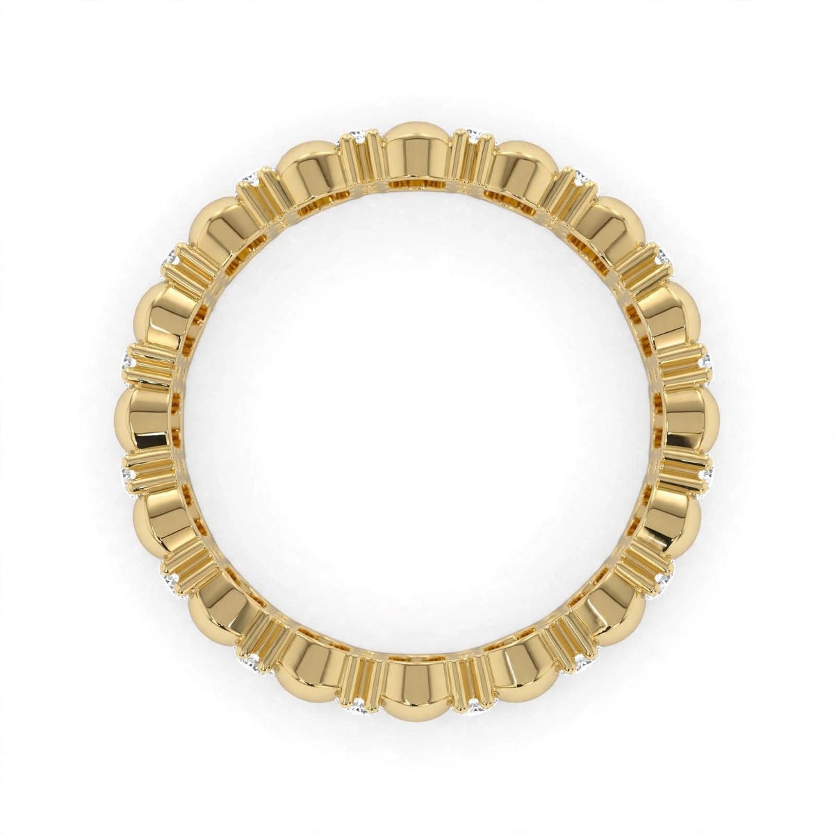 14k Rose Gold Unique Double Row Diamond Eternity Band