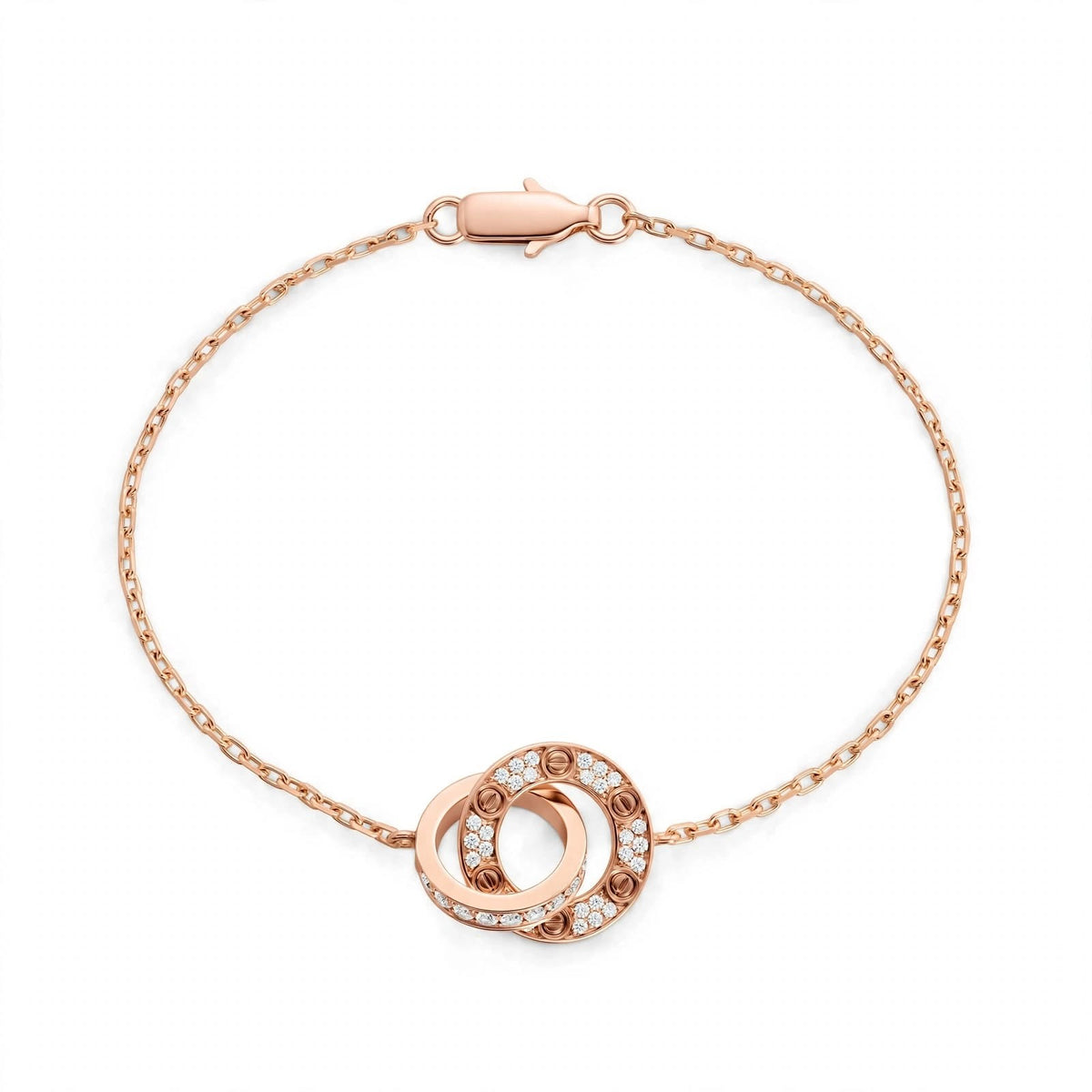 18K Yellow Gold Interlocking Circle Chain Bracelet