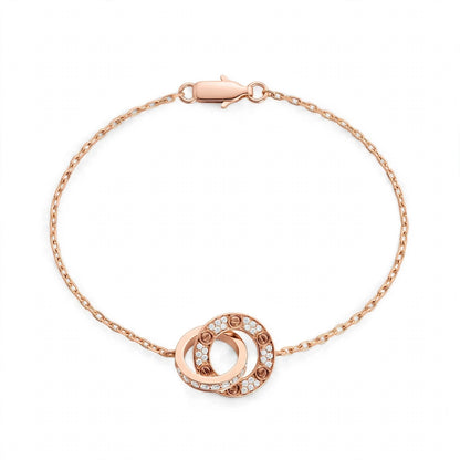 18K Yellow Gold Interlocking Circle Chain Bracelet