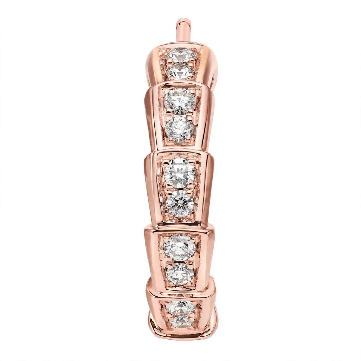 14K Yellow Gold Serpenti Diamond Hoop Earrings