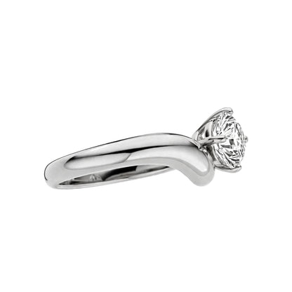 14K Yellow Gold Bypass Solitaire Engagement Ring.