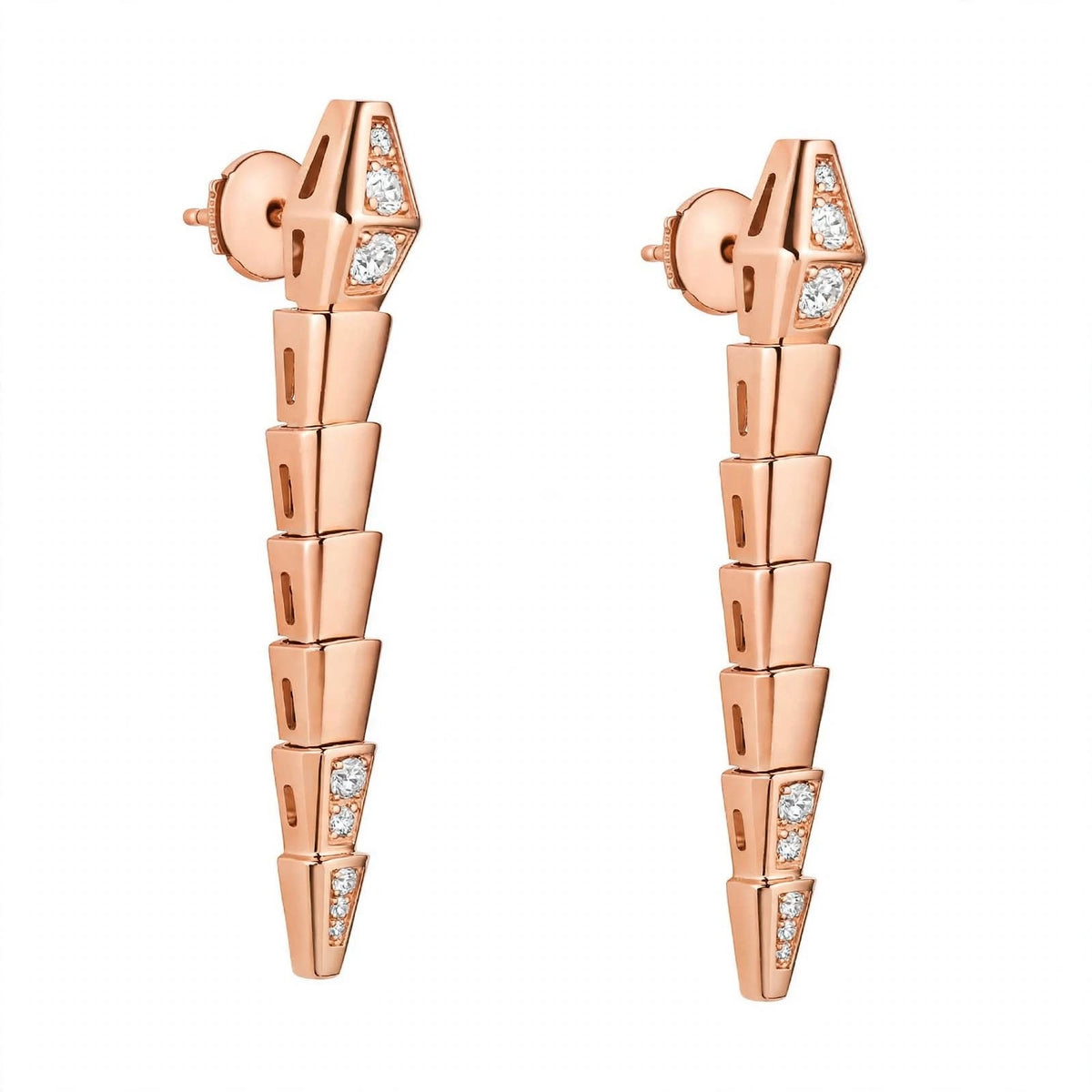 18K Yellow Gold Serpenti Pendant Earrings