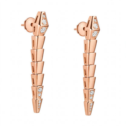 18K Yellow Gold Serpenti Pendant Earrings