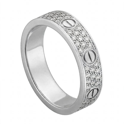 18K Yellow Gold Pavé Diamond Screw Motif Band