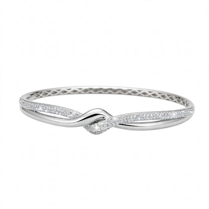 18K Rose Gold Interlocking Infinity Knot Diamond Bangle Bracelet
