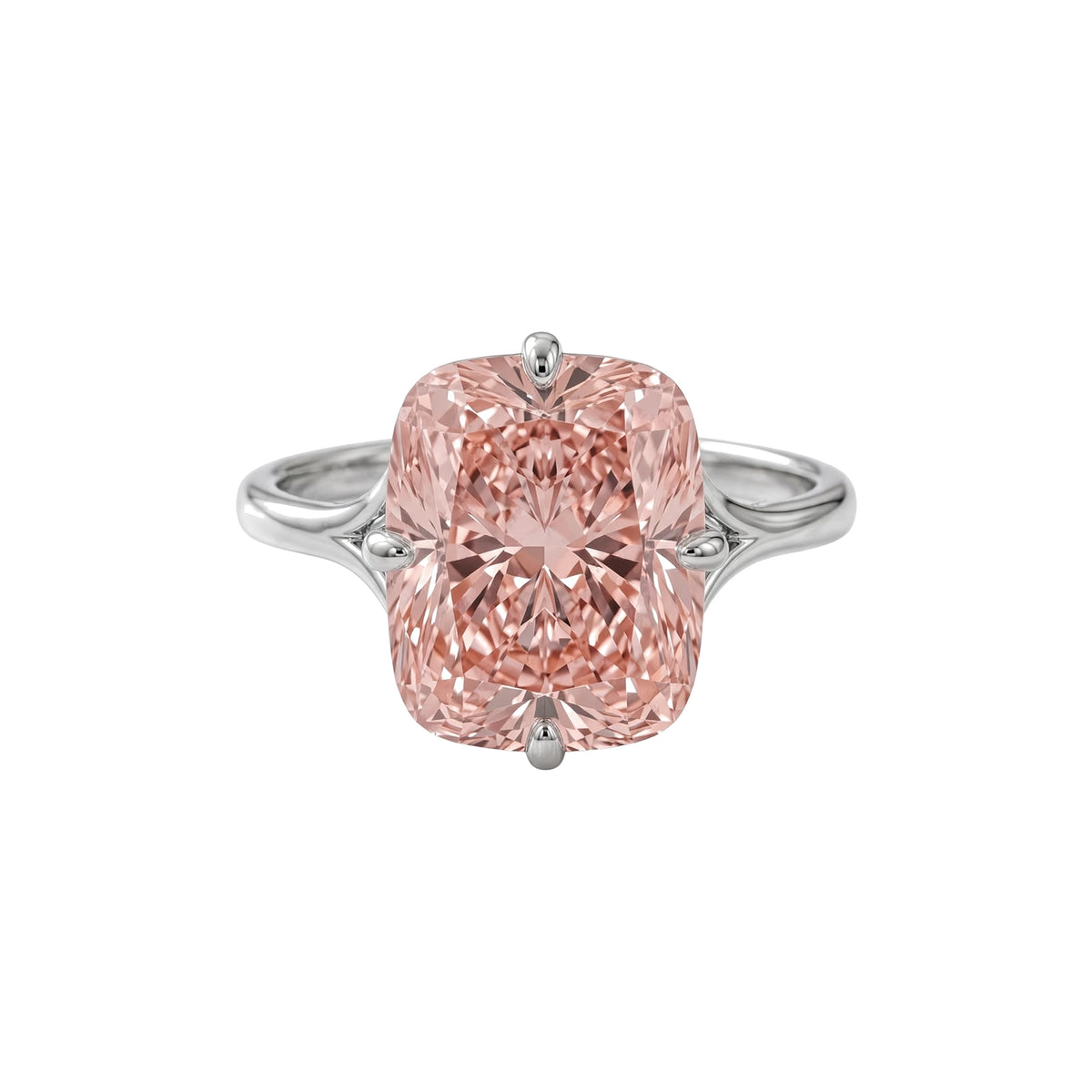 14K Rose Gold Elongated Cushion Cut Morganite Engagement Ring.