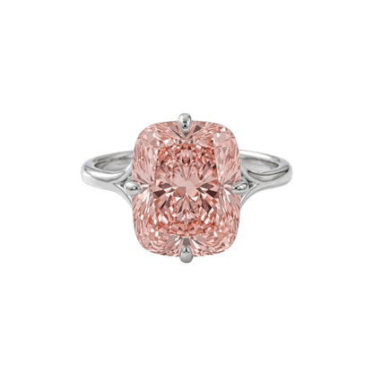 14K Rose Gold Elongated Cushion Cut Morganite Engagement Ring.