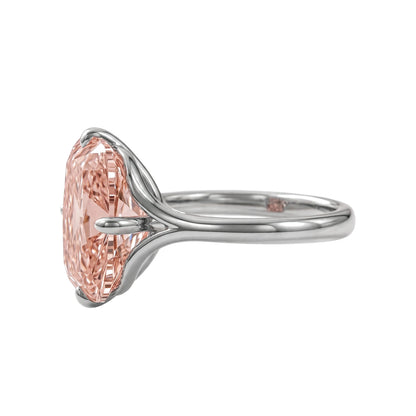 14K Rose Gold Elongated Cushion Cut Morganite Engagement Ring.