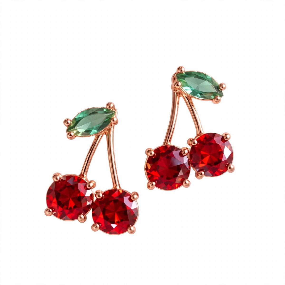 14K Yellow Gold Cherry Stud Earrings